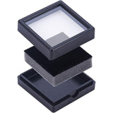 Acrylic Jewelry Box, with Sponge, Square, Black, 5.05x5.05x2cm