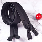 Garment Accessories, Nylon Zipper, Zip-fastener Components, Black, 821x30x2.5mm, 5strands/bag