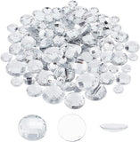 170Pcs 5 Sizes Acrylic Rhinestone Cabochons, Flat Back, Faceted, Half Round, Clear, 12~25x4.5~8mm