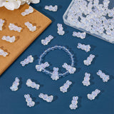 60Pcs Transparent Acrylic Beads, with Glitter Powder, Rabbit, Clear, 24.5x14.5x11mm, Hole: 2.5mm, about 300pcs/500g