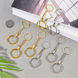 8Pcs 2 Colors Alloy Pendant Keychain, with Key Ring, Platinum & Golden, 112mm, 4pcs/color