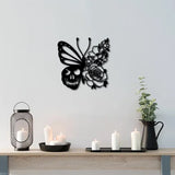 Iron Wall Signs, Metal Art Wall Decoration, for Living Room, Home, Office, Garden, Kitchen, Hotel, Balcony, Butterfly Pattern, 300x300x1mm, Hole: 5mm