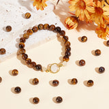 Grade AB Natural Tiger Eye Round Beads Strands, 8mm, Hole: 1mm, 200pcs/box