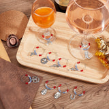 20Pcs 20 Style Cowboy Theme Alloy Wine Glass Charms with Glass Beads, with Brass Hoop Earring Findings, Double Gun & Hat & Boots & Cactus Shape, Antique Silver, 43~58mm, Pin: 0.8mm, 1pc/style