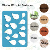 Acrylic Earring Handwork Template, Card Leather Cutting Stencils, Deep Sky Blue, Teardrop Pattern, 130x90x2mm, 2pcs/set