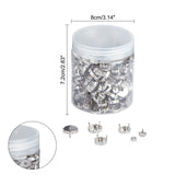 Stainless Steel Sew on Prong Settings, Claw Settings for Pointed Back Rhinestone, Flat Round, Stainless Steel Color, Tray: 8~18mm, 6.9~19x5.4~8.3mm, 350pcs/box