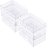 Transparent PVC Rectangle Favor Box Candy Treat Gift Box, for Wedding Party Baby Shower Packing Box, Clear, 26.3x15.85x0.05cm, Box Size: 3x12x17.5cm, 10pcs/set