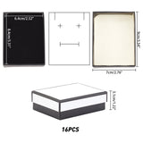 Paper Box, Snap Cover, with Sponge Mat, Jewelry Box, Rectangle, White, 9x7x3.1cm