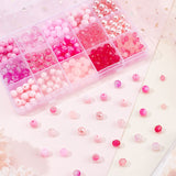 16 Style Transparent & Opaque & Frosted Acrylic Beads, Round, Mixed Color, 6~9x5.5~8mm, Hole: 1.5~2mm, 23~30pcs/style