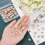 80Pcs 8 Style 304 Stainless Steel Bead Caps, Half Round & Flower, Rose Gold, 8x2.5mm, hole: 0.5mm