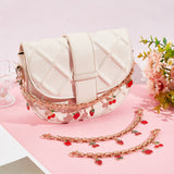 Fruit Alloy Enamel Pendant Purse Chains, with Alloy & Iron Findings, Mixed Shapes, Light Gold, 20.3~31x0.8~1.2cm, 3 style, 1pc/style, 3pcs/box