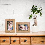 Natural Wood Photo Frames, for Tabletop Display Photo Frame, Rectangle with Word, Heart Pattern, 200x150mm