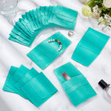 Velvet Jewelry Flap Pouches, Folding Envelope Bag for Earrings, Bracelets, Necklaces Packaging, Rectangle, Turquoise, 96x90x2.5mm