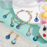 Bulb Pendant Stitch Markers, Printed Alloy Crochet Lobster Clasp Charms, Locking Stitch Marker with Wine Glass Charm Ring, Mixed Color, 4.5cm, 8 colors, 1pc/color, 8pcs/set, 2 sets/box