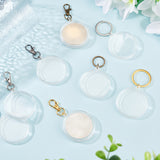 2 Sets 2 Style Commemorative Coin Acrylic Pendant Keychain Sets, with Alloy Findings, for Coin Collection, Mixed Color, 7.4~8.4cm, 4pcs/set, 1 set/style