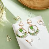 Brass Stud Earring Findings, with Loop, Long-Lasting Plated, Triangle, Real 18K Gold Plated, 12.5x12x1mm, Hole: 1mm, Pin: 0.8mm, 10pcs/set