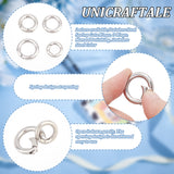 Ring Smooth 304 Stainless Steel Spring Gate Rings, O Rings, Snap Clasps, Stainless Steel Color, 4pcs/box