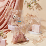 Valentine's Day 50Pcs Rectangle Transparent PVC Storage Bags with Handle, Gift Storage Bags, with 1 Roll Polyester Organza Ribbons, Clear, Bags: 202x198x0.5mm, Unfolded: 200x80x200mm, 50pcs; Ribbon: 35x0.5mm, about 10 yards/roll