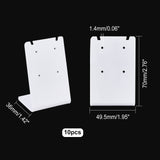 10Pcs Acrylic Earring Stands Displays, L-shaped, Rectangle, White, 3.6x4.95x7cm