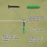 Fashion Iron Medal Hanger Holder Display Wall Rack, 3 Lines, with Screws, Word This Girl Is On Fire, Running Pattern, 150x400mm, Hole: 5mm