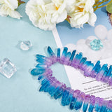 Natural Quartz Crystal Beads Strands, Pointed Pendants, Faceted, Column, Dyed, Two Tone, Cyan, 15~40x5~13x4.5~12mm, Hole: 1mm