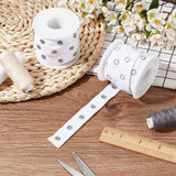 5 Yards Alloy Snap Button Tape Trim Polyester Ribbons, with 2Pcs Plastic Empty Spools, White, 7/8 inch(21mm)