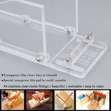 Acrylic Soap Making Cutting Tool, Soap Mold, Clear, 22~305x91.5~101.5x6.5~7.5x2.5~28.5mm, Hole: 3.5mm