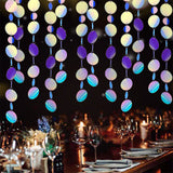 Irridescent PVC Glitter Circle Dots Garland, Hanging Polk Dot Streamer, for DIY Shimmer Wall Backdrop, Festive & Party Decoration, Colorful, about 1m/pc