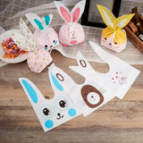 Plastic Candy Bags, Rabbit Ear Bags, Animals, Mixed Color, 22~23.3x13.8cm, about 4pcs/type, 100pcs/set.