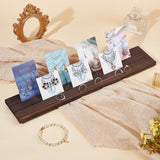 3-Slot Wooden Earring Display Stands, Earring Organizer Holder, Rectangle, Coconut Brown, 39.8x7.8x1.2cm, Groove: 0.2cm