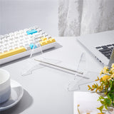 1-Tier Transparent Acrylic Keyboard Stands, Detachable Keyboard Storage Holder with Platinum Tone Iron Findings, Clear, Finish Product: 15x11.9x7.9cm, about 5pcs/set