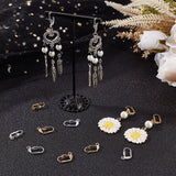 40Pcs 2 Colors Brass Leverback Earring Findings, with Horizontal Loops, Golden & Silver, 16.5x11x2~4mm, Pin: 0.7mm, Hole: 1.8mm, 20Pcs/color