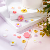 Flatback Hair & Costume Accessories Ornaments Resin Flower Daisy Cabochons, Mixed Color, 75pcs/box