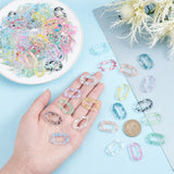 120Pcs 12 Colors Transparent Acrylic Linking Rings, Quick Link Connectors, for Cable Chains Making, Oval, Mixed Color, 27x16.5x4mm, Inner Diameter: 7.5x18mm, 10pcs/color