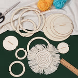 12Pcs Wood Macrame Coaster Cutting Template, Macrame Coaster Tools, for DIY Crafts Making, Flat Round, Antique White, 40~140x2~2.2mm