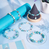 DIY Tortoise Starfish Bracelets Making Kits, Including Synthetic Turquoise & Alloy & Glass Beads, Shell Shape Alloy Enamel Pendants, Turquoise, 160Pcs/box