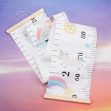 Creative Cartoon Decorative Home Canvas Hanging Height Measurement Ruler, Baby Growth Chart, Rectangle, Unicorn Pattern, 1530x213x11mm