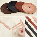 5M Flat Cowhide Leather Cord, Jewelry DIY Making Material, Coffee, 8x1mm, about 5.47 Yards(5m)/Bundle