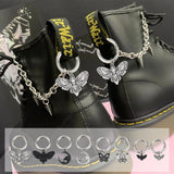 Alloy Shoe Charms, with Zinc Alloy Spring Gate Rings, for Boot Decoration, Mixed Shapes, Mixed Color, 44~57mm, 16pcs/set