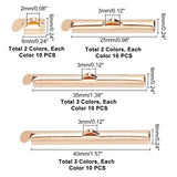 100Pcs 4 Style Brass Slide On End Clasp Tubes, Slider End Caps, Mixed Color, 6x6~40x4mm, Hole: 1x2~3mm