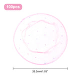 Organza Bags, with Sequins, Gift Bags, Round, Pink, 26.2cm