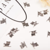 Tibetan Style Zinc Alloy Flag Pendants, Antique Silver, 18x14.6x2mm, Hole: 2mm, 100pcs/box