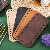 4Pcs 4 Colors PU Leather Crochet Bag Bottoms, Rectangle, Mixed Color, 18.2x8.1x0.3cm, Hole: 5mm, 1pc/color