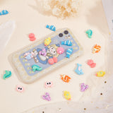 100Pcs 10 Styles Opaque Resin Cabochons, Mixed Ocean Animals shapes, Mixed Color, 12~23x15~27x6~9mm, 10pcs/style
