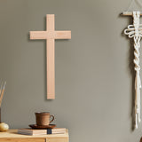 Wooden Cross Hanging Wall Decorations, Religion Theme, Beige, 310x150x20mm, Hole: 18x9.5mm