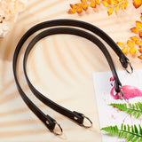 Cowhide Leather Shoulder Strap, with Zinc Alloy Findings, for Bag Straps Replacement Accessories, Black, 571x20.5mm, Clasps: 33mm