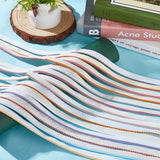14M 14 Styles Flat Polyester & Cotton Book Headbands, with Knitted Strip, for Book Binding Decorations, Mixed Color, 13~16x1mm, 1m/style