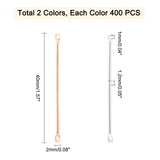 800pcs 2 Colors Iron Bar Links Connectors, Nickel Free, Mixed Color, 40x2x1.2mm, Hole: 1mm, 400pcs/color, 800pcs/box