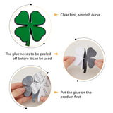 3 Sets 3 Styles Zinc Alloy Car Stickers, Clover Car Decals for Vehicle Decoration, Green, 40~74x33~60x1.3~3mm, 1 set/style