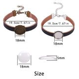 DIY Bracelet Making, with Imitation Leather Bracelet Makings and Transparent Glass Cabochons, Mixed Color, 17.5~18x5mm